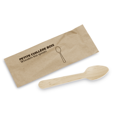 100 Kits petite cuillère bois 110 mm