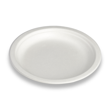50 Assiettes rondes Fibres Végétales Blanc Ø 18 cm