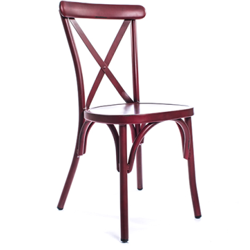 Chaise CROSS, structure aluminium, finition vintage Red