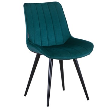 Chaise PAMELA Vert, assise et dossier garnis, structure monobloc acier époxy