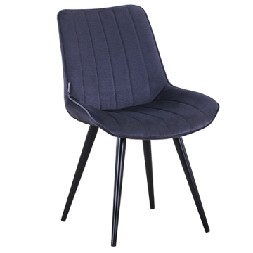 Chaise PAMELA Gris, assise et dossier garnis, structure monobloc acier époxy