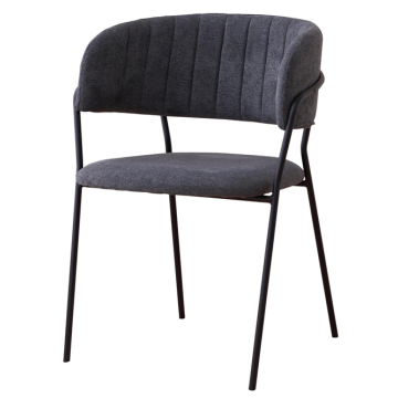 Fauteuil OPALE Gris Assise et dos garni, structure métal