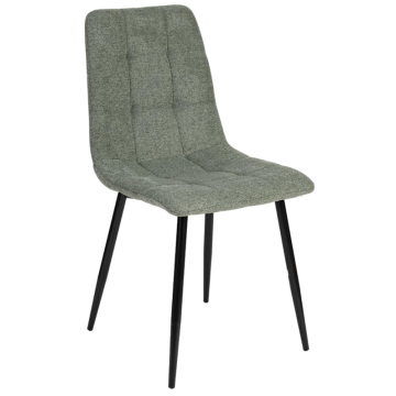Chaise CARLA Structure métal, Assise et dossier garnis Vert