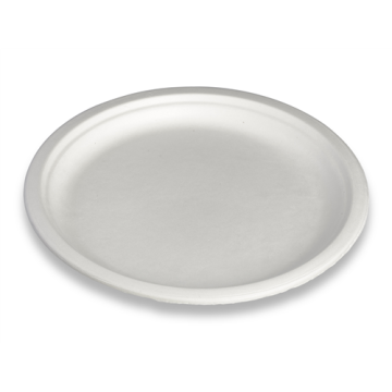 50 Assiettes rondes Fibres Végétales Blanc Ø 26 cm