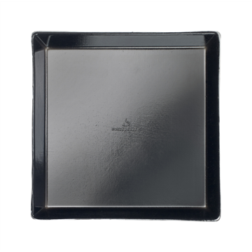 50 assiettes Quartz pulpe de canne noir 130x130 mm