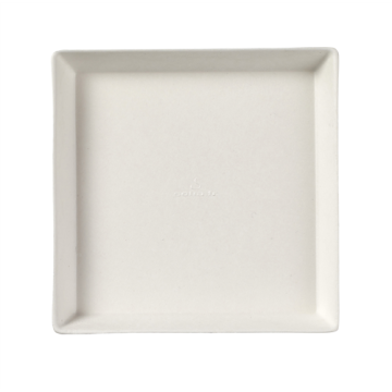 50 assiettes Quartz pulpe de canne blanche 130x130 mm