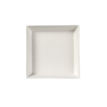 50 Assiettes Quartz pulpe de canne blanche 90x90 mm