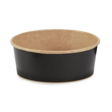 300 Bols à salade Puro 130 cl Noir/Kraft Ø 18.5 cm Ht 7 cm