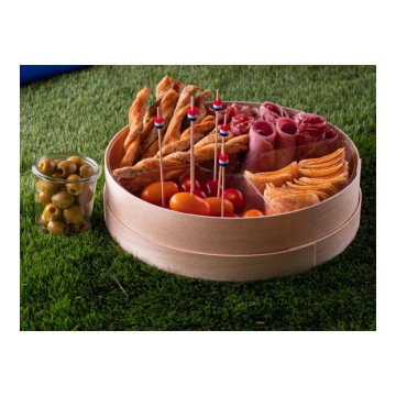 5 Boites rondes Wood Box 6 L - Ø330 mm x Ht 80 mm + couvercles