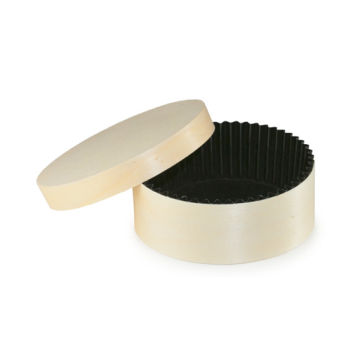 100 Boites rondes Wood Box M 15 cl  Ø8.2xHt40 mm + caissettes noire +couv