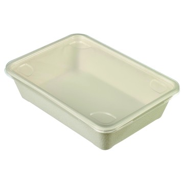 50 Barquettes Quantum 840 ml pulpe de canne laminée