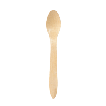 100 cuillières à dessert Grand 190 mm en bois ciré