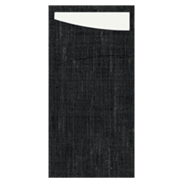 60 Sacchettos Dunisoft Noir 11,5x23 cm / Serviette Blanche 33 x 40 cm