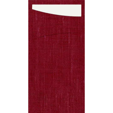 60 Sacchettos Dunisoft Bordeaux 11,5x23 cm / Serviette Blanche 32 x 40 cm