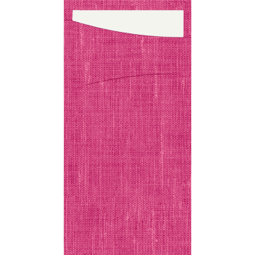 60 Sacchettos Dunisoft Fuchsia 11,5x23 cm/ Serviette Blanche 33 x 40 cm