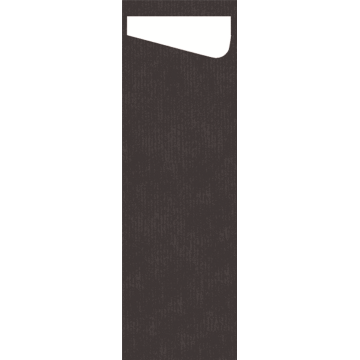 60 Sacchettos Slim Dunisoft Noir 7x23 cm / Serviette Blanche 20 x 40 cm