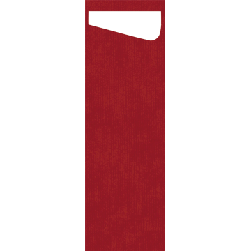 60 Sacchettos Slim Dunisoft Rouge 7x23 cm / Serviette Blanche 20 x 40 cm