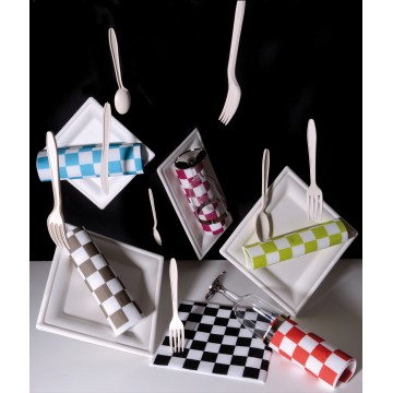 50 Serviettes Céli-ouate Damier Rouge 38x38 cm