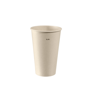 36 gobelets BREEZE boisson chaude 47 cl /16 OZ Bagasse/PLA Ht 13.1 cm Ø 8.8/6 cm