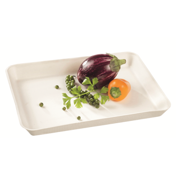 50 assiettes Kanopée 200x150x20 mm pulpe de canne blanche lamination PLA