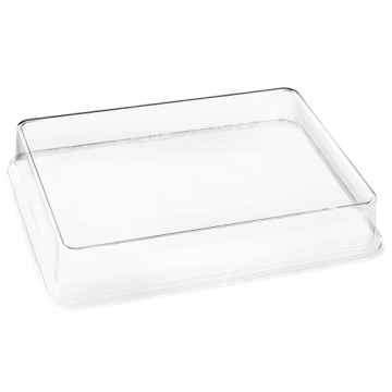 50 couvercles PET transparent pour assiette Kanopée 200x150x20 mm