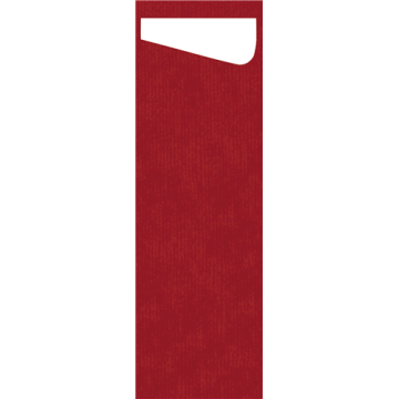 60 Sacchettos Slim Dunisoft Rouge 7x23 cm / Serviette Blanche 20 x 40 cm