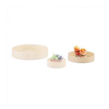100 Couvercles Ø8.6 x Ht 2 cm pour boites rondes M en bois 15 cl
