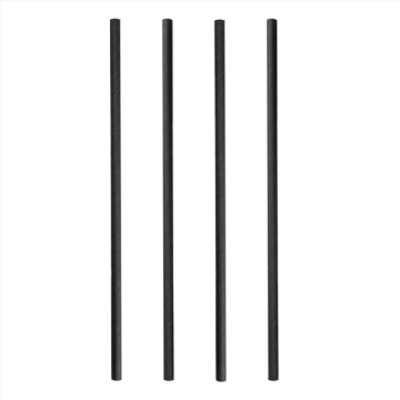 250 Pailles droites Papier Noir Ø 6 mm Ht 140 mm