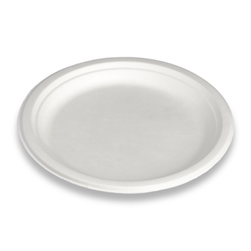 50 Assiettes rondes Fibres Végétales Blanc Ø 23 cm