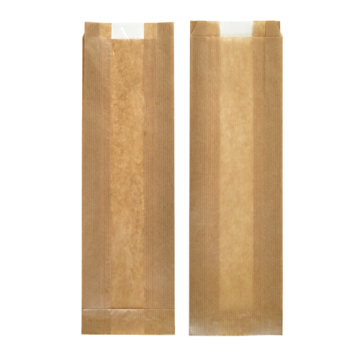 2x1000 Sacs sandwich Kraft Brun + fenêtre PP 100/27.5+27.5x340 mm