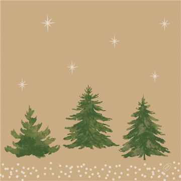 60 Serviettes Bio DUNISOFT Humble trees 40x40 cm