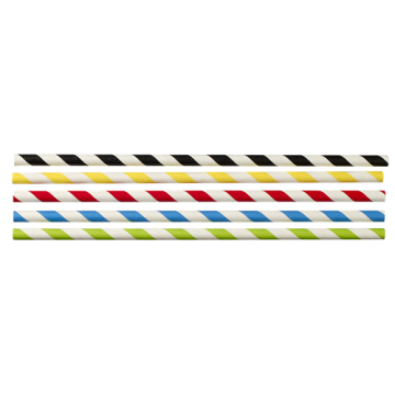 500 Pailles droites Papier couleurs panachées Ø 6 mm Ht 200 mm