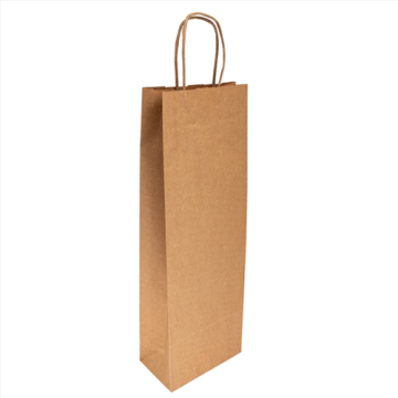 250 Sacs SOS Kraft Brun poignées ficelle Format Bouteille 14+8x40 cm 100g/m²