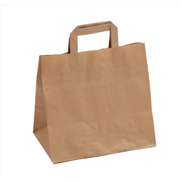 250 sacs Kraft Brun à poignées plates 260/200 mm Ht 260 mm 80 grs/m²