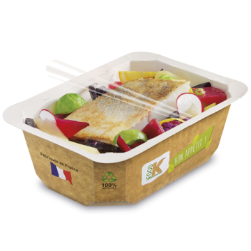 65 Barquettes standard FOOD K 1000 ml Carton Décors Naturel