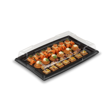 5 Plats de service rectangulaires Noir 46 x 30,5 cm Sans Noir de Carbone