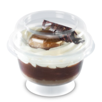 20 coupes à dessert MOULIPACK Christal 200 ml avec couvercle haut