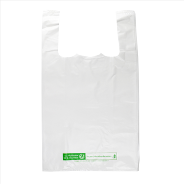 500 sacs bretelles 50 microns PEBD Blanc 260/60+60x450 mm