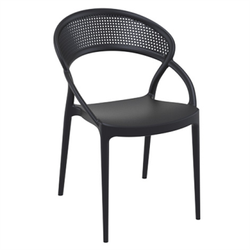 Chaise BAHIA, structure assise et dossier polypropylène Noir