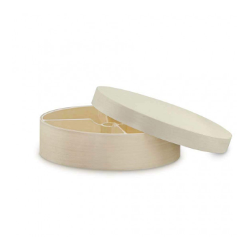 12 Boites rondes WOODBOX 1,6 L - Ø240 x Ht 60 mm + couvercles