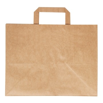 250 Sacs Kraft Brun poignées plates 320/200 mm Ht 280 mm 80 grs/m²