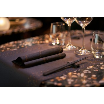 60 Serviettes DUNISOFT Golden Stradust Noir  40x40 cm