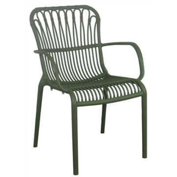 Fauteuil LOUISIANE, structure assise et dossier Polypropylène Vert Olive