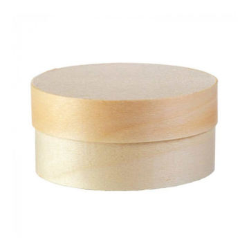 50 Boites rondes Wood Box 45 cl - Ø118 x Ht 50 mm + caissettes + couvercles