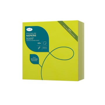 60 Serviettes Bio DUNISOFT Kiwi  40 x 40 cm