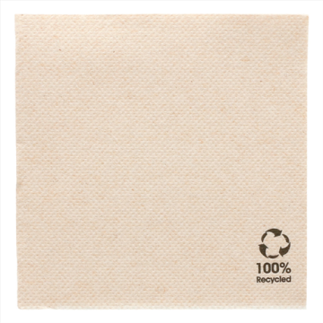 100 Serviettes double point Ecolabel 20 x 20 cm Naturel recyclé
