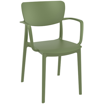 Fauteuil JOKO, structure assise et dossier Polypropylène Vert Olive