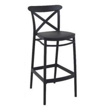 Tabouret CRUZ Hauteur 75 cm Polypropylène  Noir