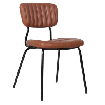 Chaise DALLAS Structure métal, assise dossier garni Light Brown