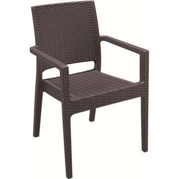 Fauteuil KEMER, structure assise dossier polypropylène Chocolat